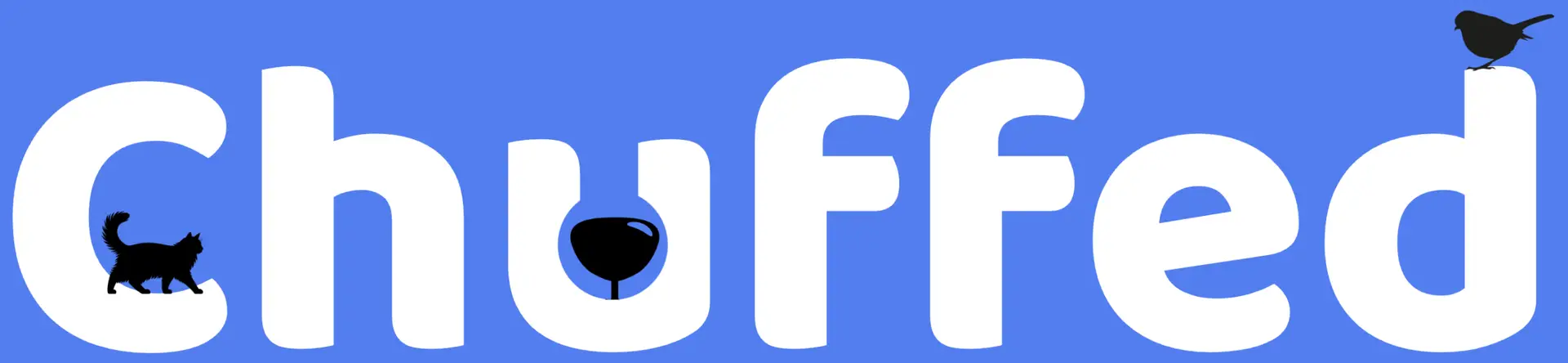 Chuffed logo featuring playful animal icons for a premium dog supplies brand