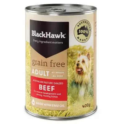Black Hawk Beef Wet Dog Food can – grain-free Australian beef recipe for adult dogs