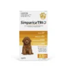 Simparica Trio 1.3-2.5kg Puppy Yellow Pack Front Front of Simparica Trio 1.3-2.5kg Puppy Yellow pack