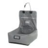 DOOG Car Seat Grey Front Angle Grey DOOG car seat displayed from the front with padded walls and headrest straps