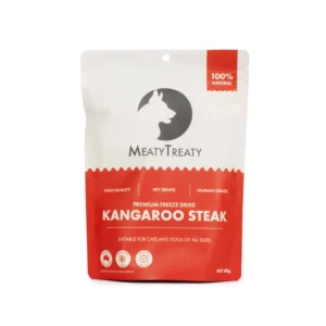 Meaty Treaty Freeze-Dried Kangaroo Dog Treats | Front of Pack