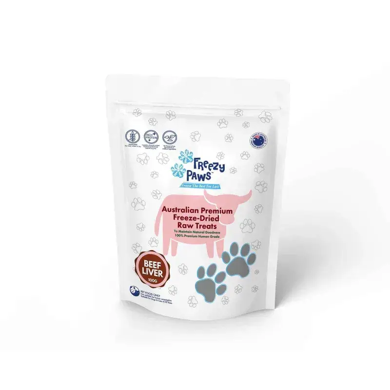 Freeze dried beef liver treats 100g grain free single ingredient raw treats