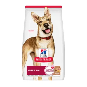 Front view of Hills Science Diet Lamb & Rice Adult Dry Dog Food 14.97kg bag