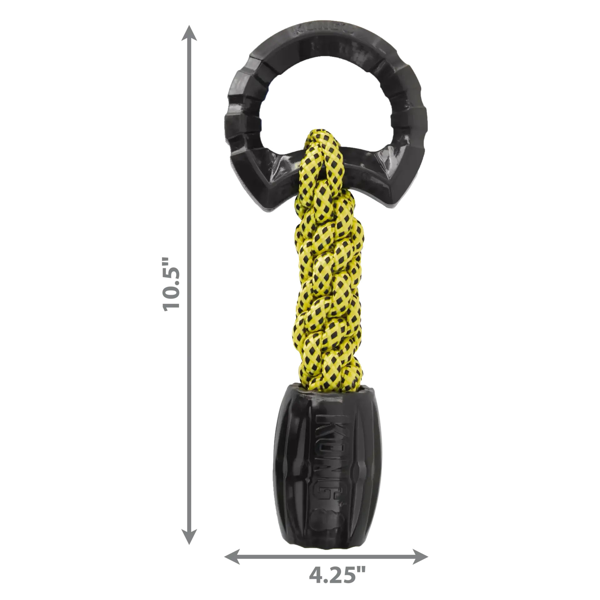KONG Jaxx Braided Rope Tug Toy Large for Dogs with dimensions 10.5 inches high by 4.25 inches wide