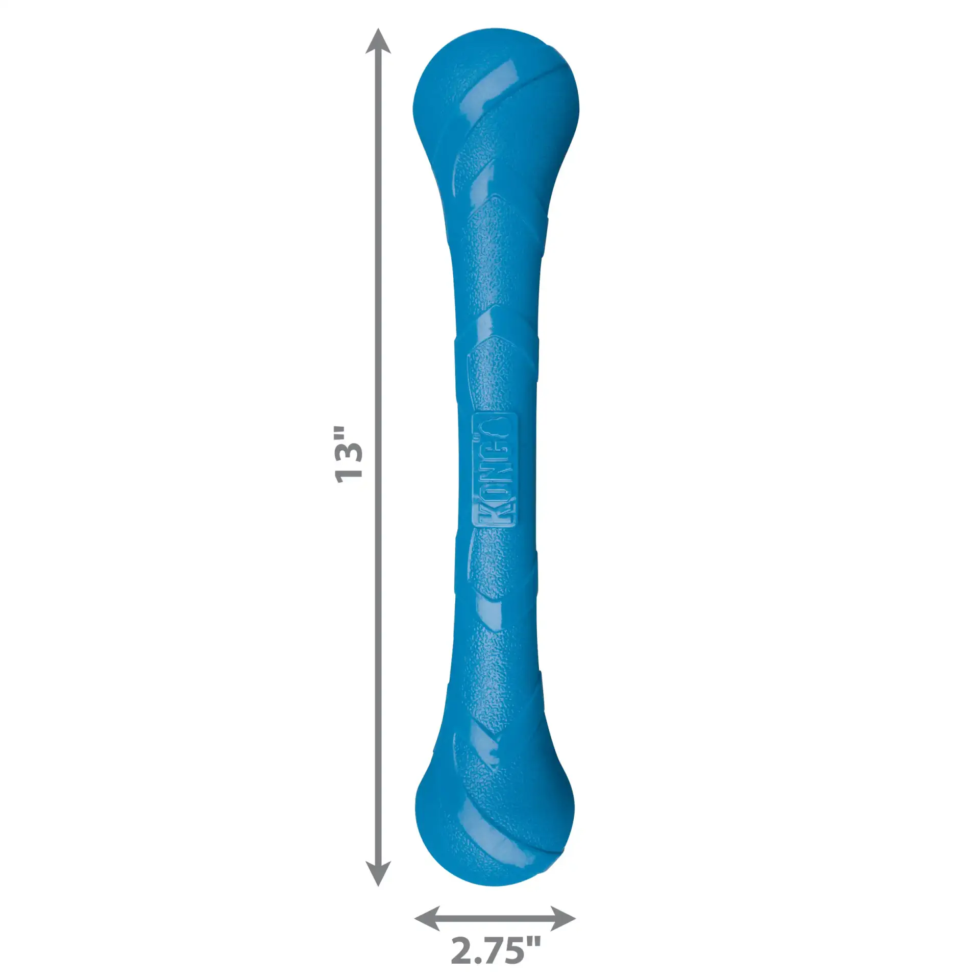 KONG Squeak Stix Extra Long Tough Fetch Toy blue with size dimensions 17 x 2.375 inches