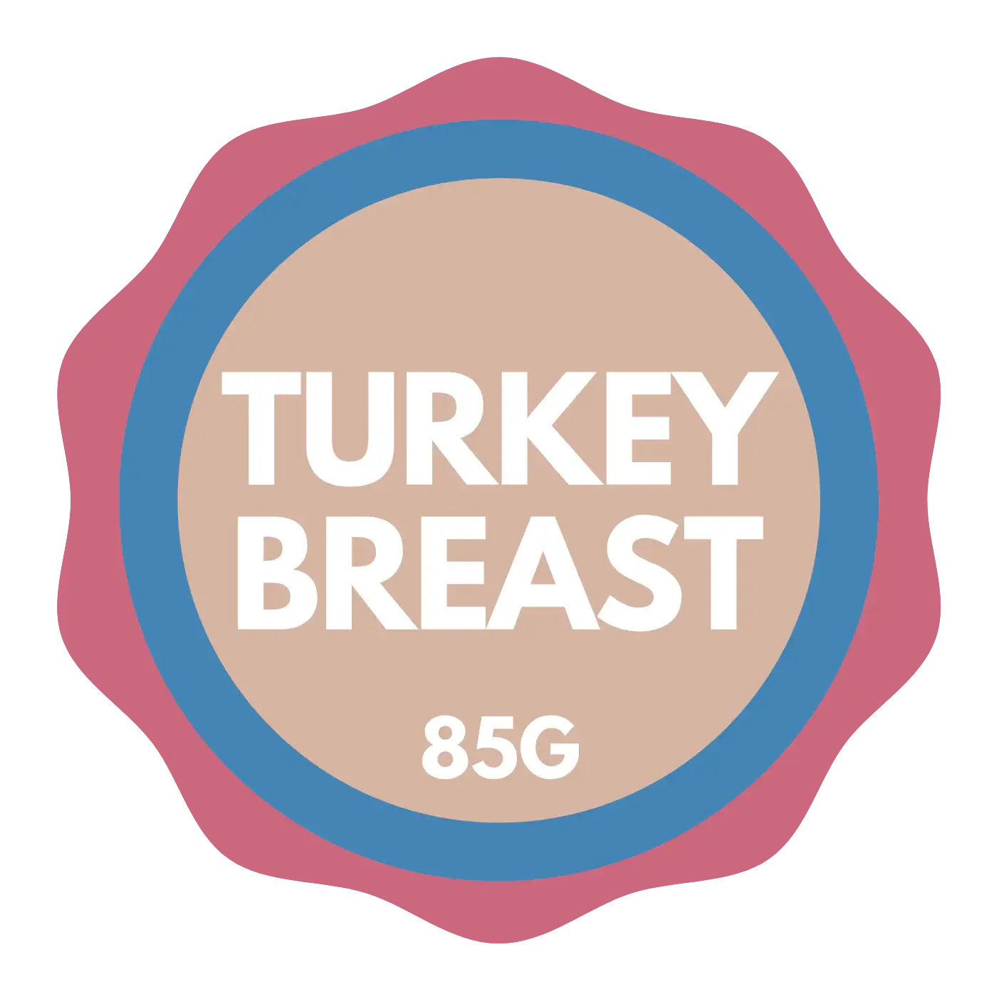 Turkey breast dog treats 85g product label for freeze dried raw treats