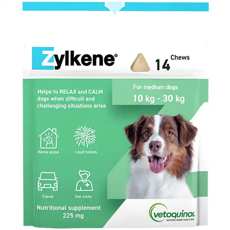 Front of Zylkene Calming Nutritional Supplement Chews for Medium Dogs 10–30kg 225mg