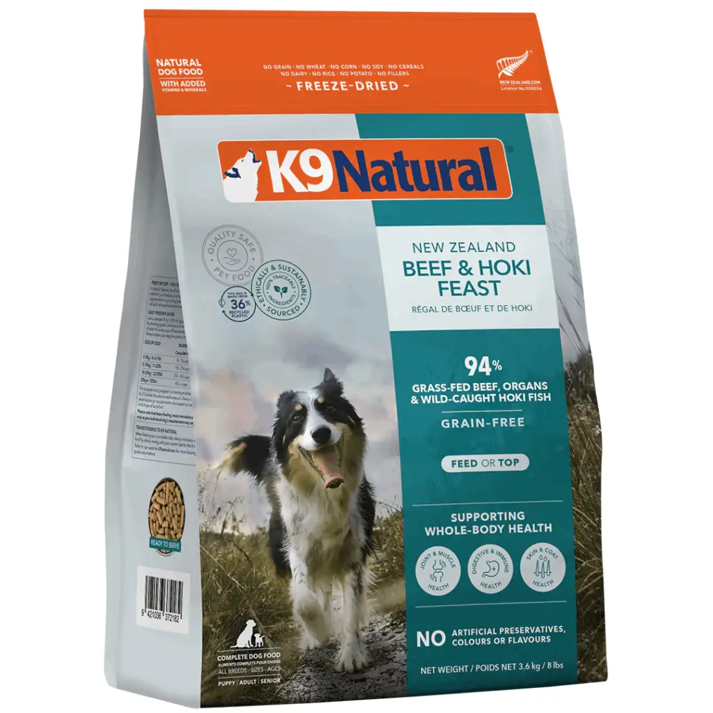 K9 Natural Grain-Free Freeze-Dried Dog Food | Beef & Hoki Feast