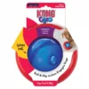 KONG Gyro Treat Dispensing Dog Toy – Large Packaging KONG Gyro Treat Dispensing Dog Toy large size in packaging showing blue and red interactive ball design.