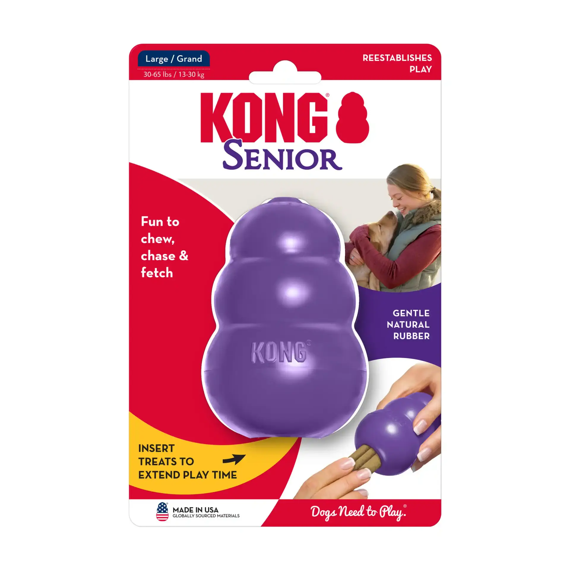 KONG Senior large dog toy in retail packaging