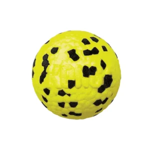 KONG Reflex Floating Fetch Ball in yellow with black speckles made from durable floating Reflex material.