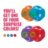 KONG Jumbler Ball Assorted Colours Four assorted KONG Jumbler Balls in orange, blue, purple and red with text saying you’ll get one of four surprise colours.