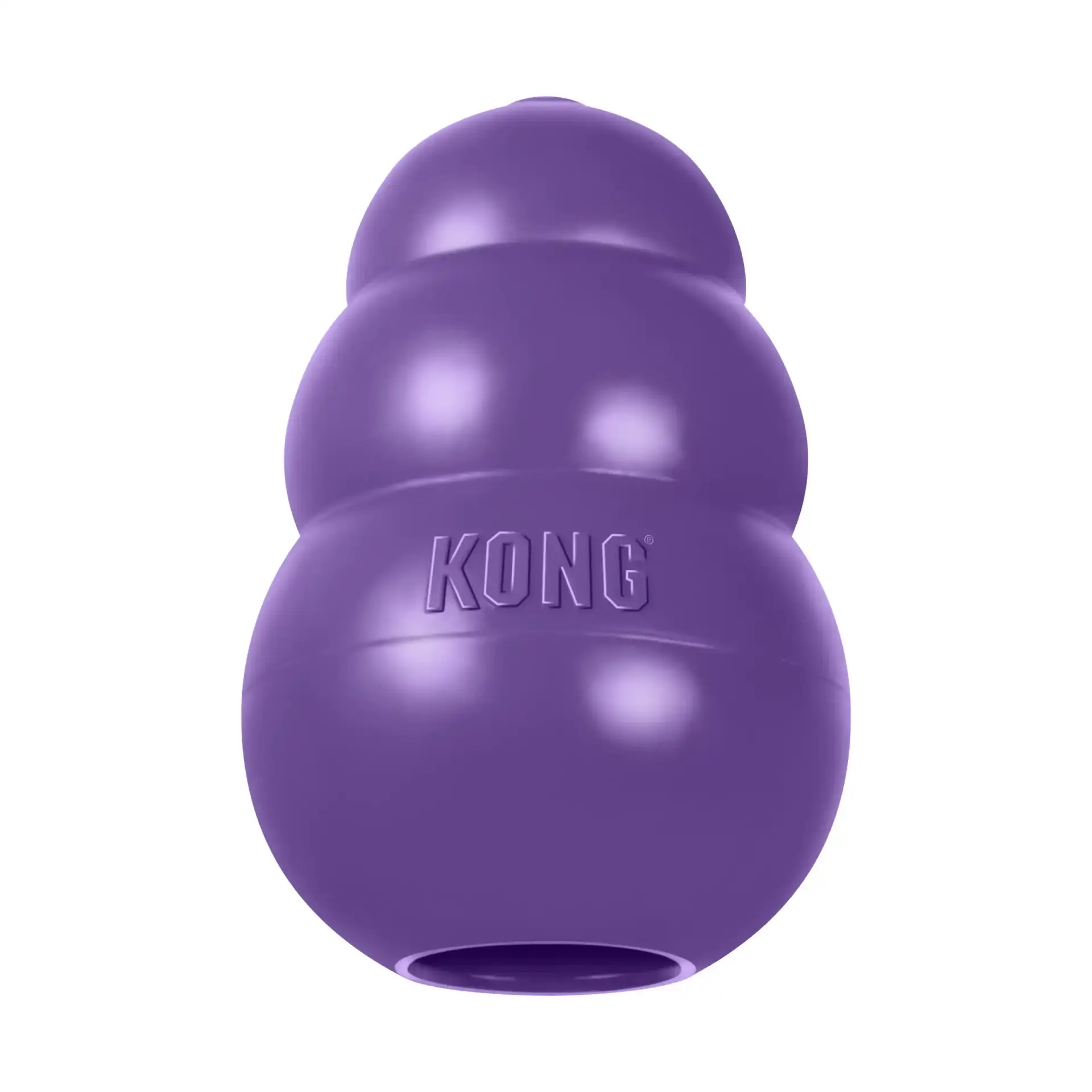 Purple KONG Senior toy made from gentle natural rubber