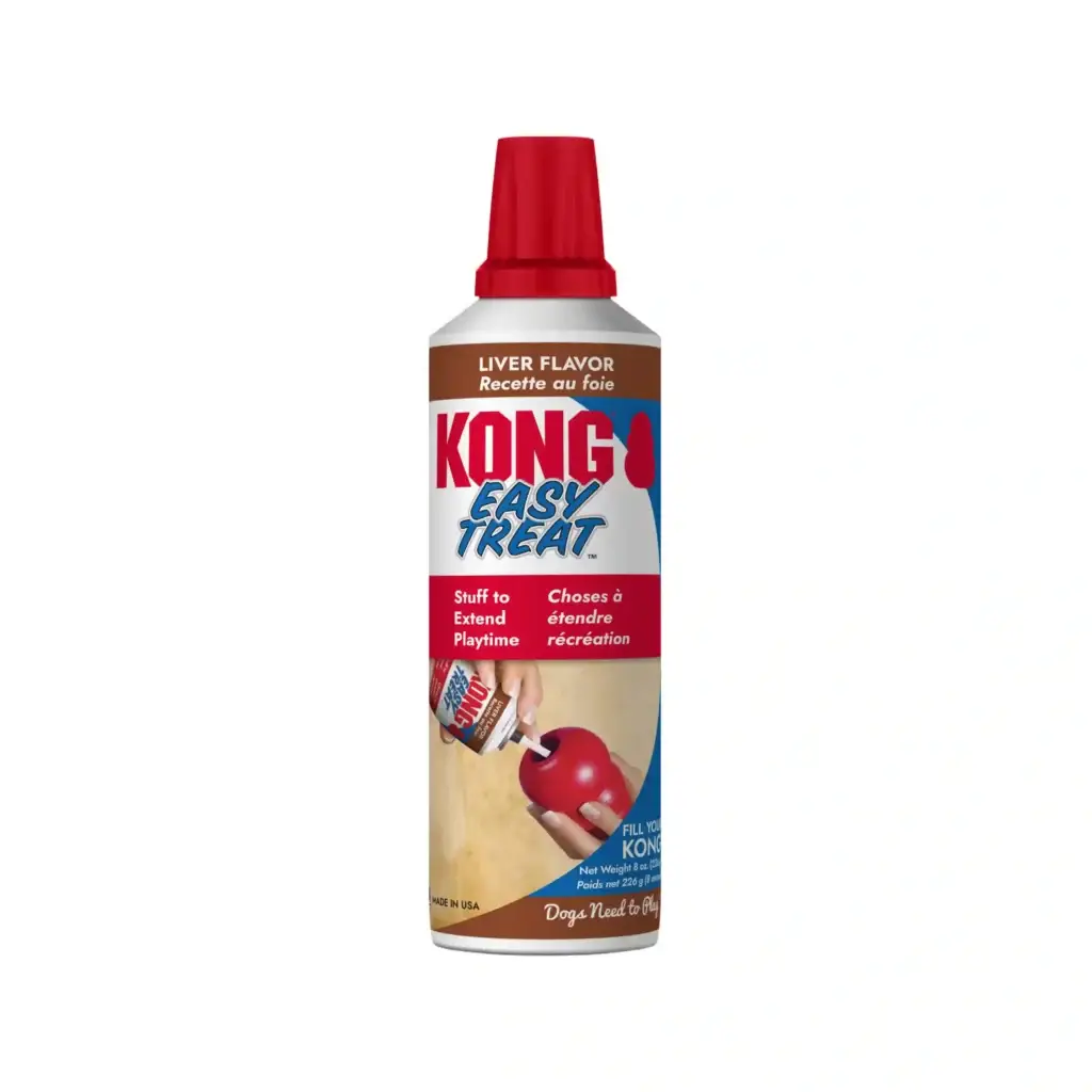 KONG Easy Treat Liver Dog Paste in 226g can with red cap and brown label.