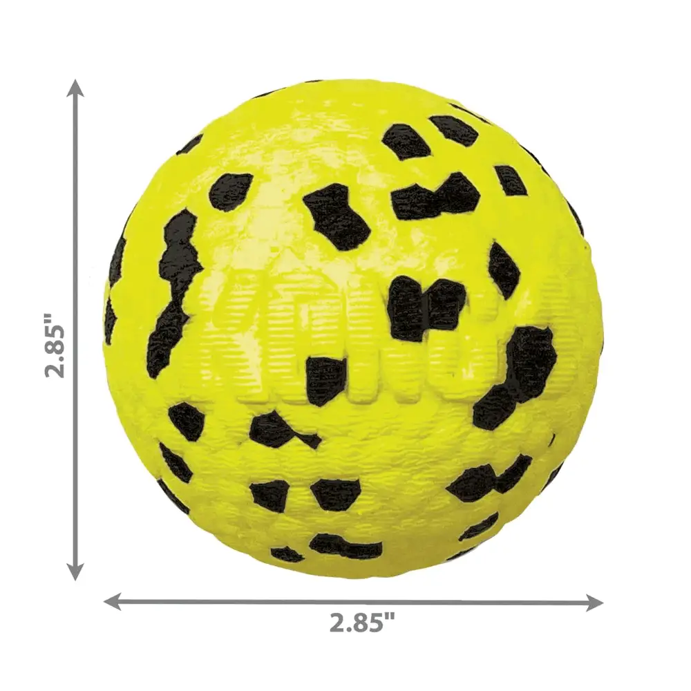 KONG Reflex Ball Dog Toy with 2.85-inch diameter shown in size diagram.