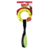 KONG Reflex Tug Dog Toy – Packaging KONG Reflex Tug Dog Toy in packaging with bright yellow floating ring and black handle.