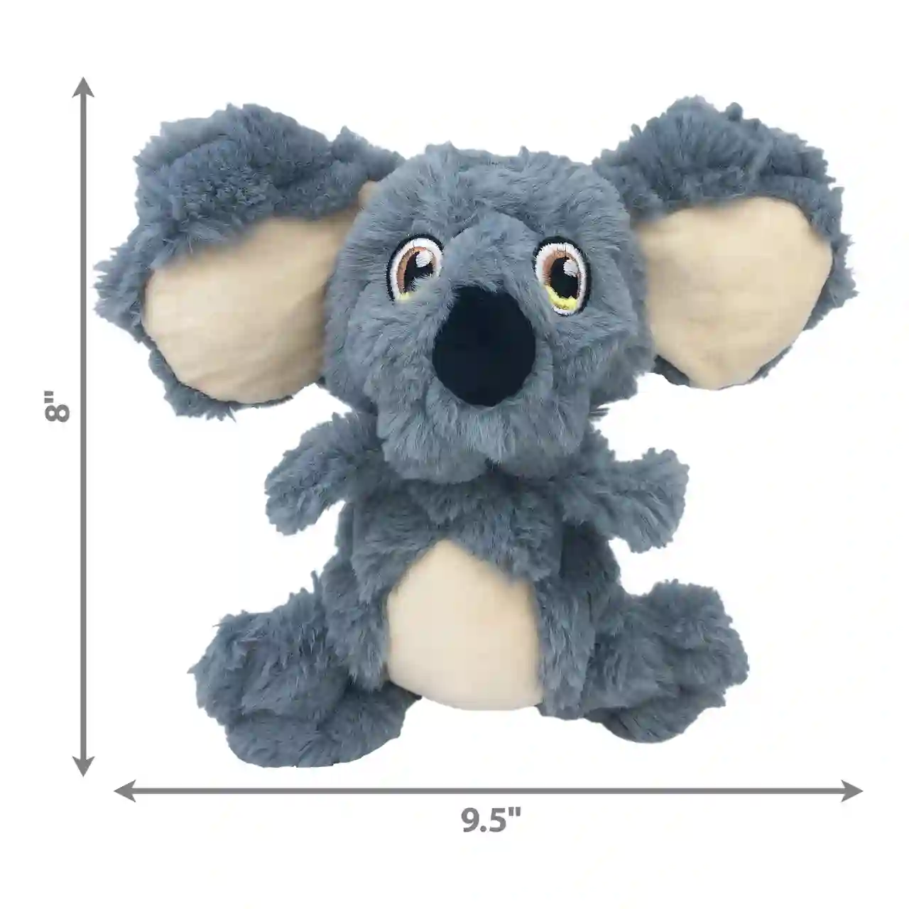 KONG Scrumplez Koala Dog Toy with size dimensions 9.5 inches tall and 5.5 inches wide