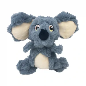 KONG Scrumplez Koala Dog Toy front view showing grey plush design with large cream ears and soft belly