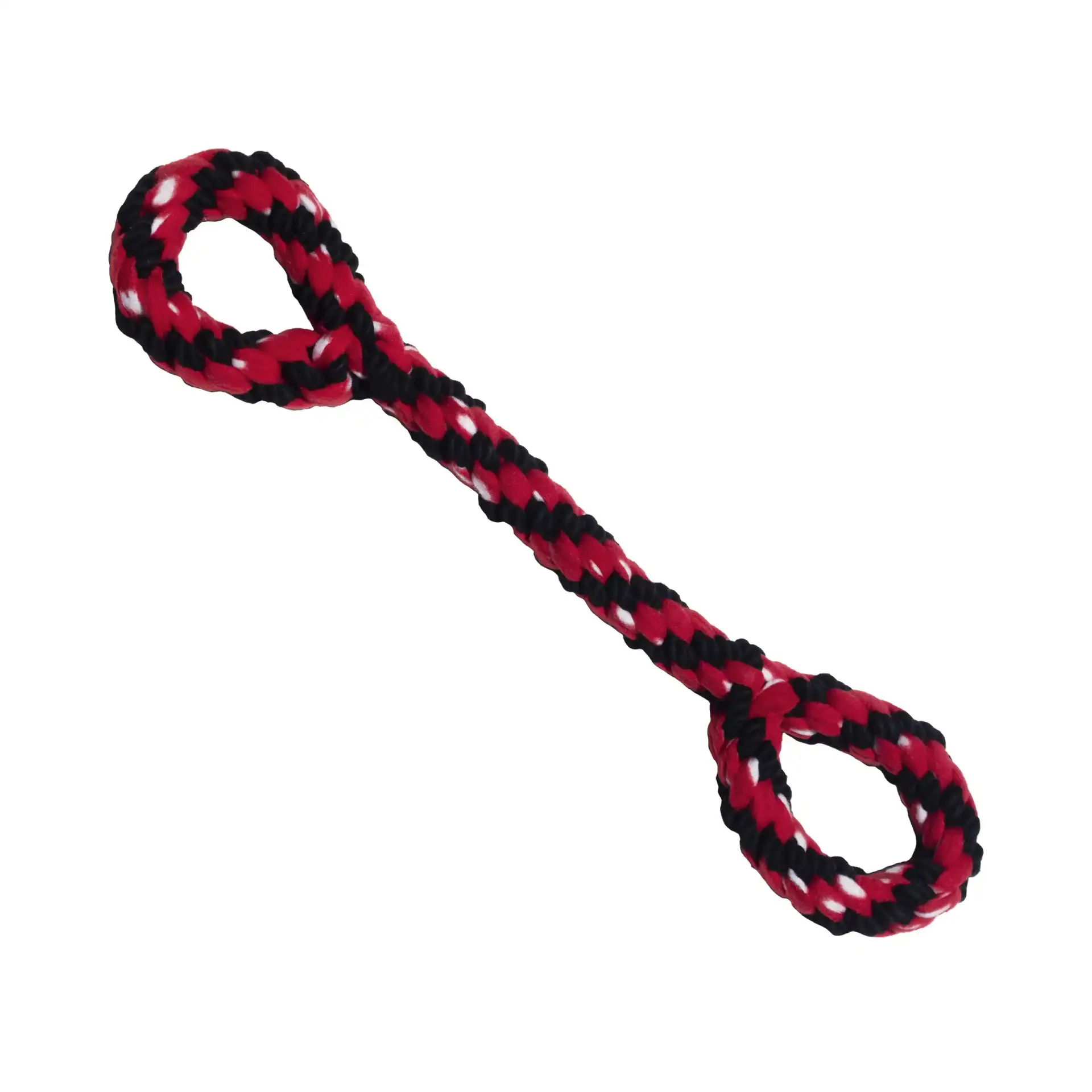 Close-up angled view of the Signature Rope Double Tug Dog Toy