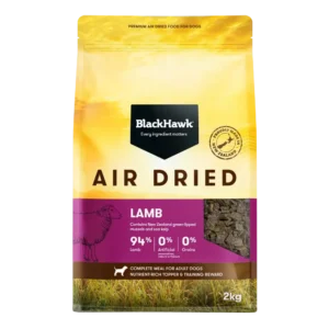 Black Hawk Air Dried Lamb Dog Food 2kg front of bag