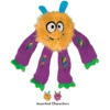 KONG Sneakerz Knots Dog Toy – Yellow Monster KONG Sneakerz Knots Dog Toy in yellow with purple limbs and knotted rope inserts.