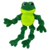 kong-knots-frog-dog-toy-front KONG Knots Frog Dog Toy front view showing green plush design