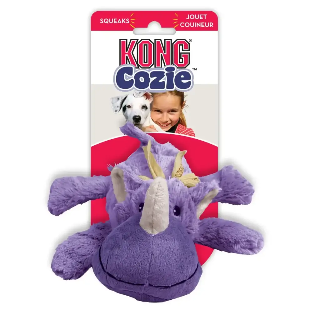 KONG Cozie Rosie Rhino toy in packaging