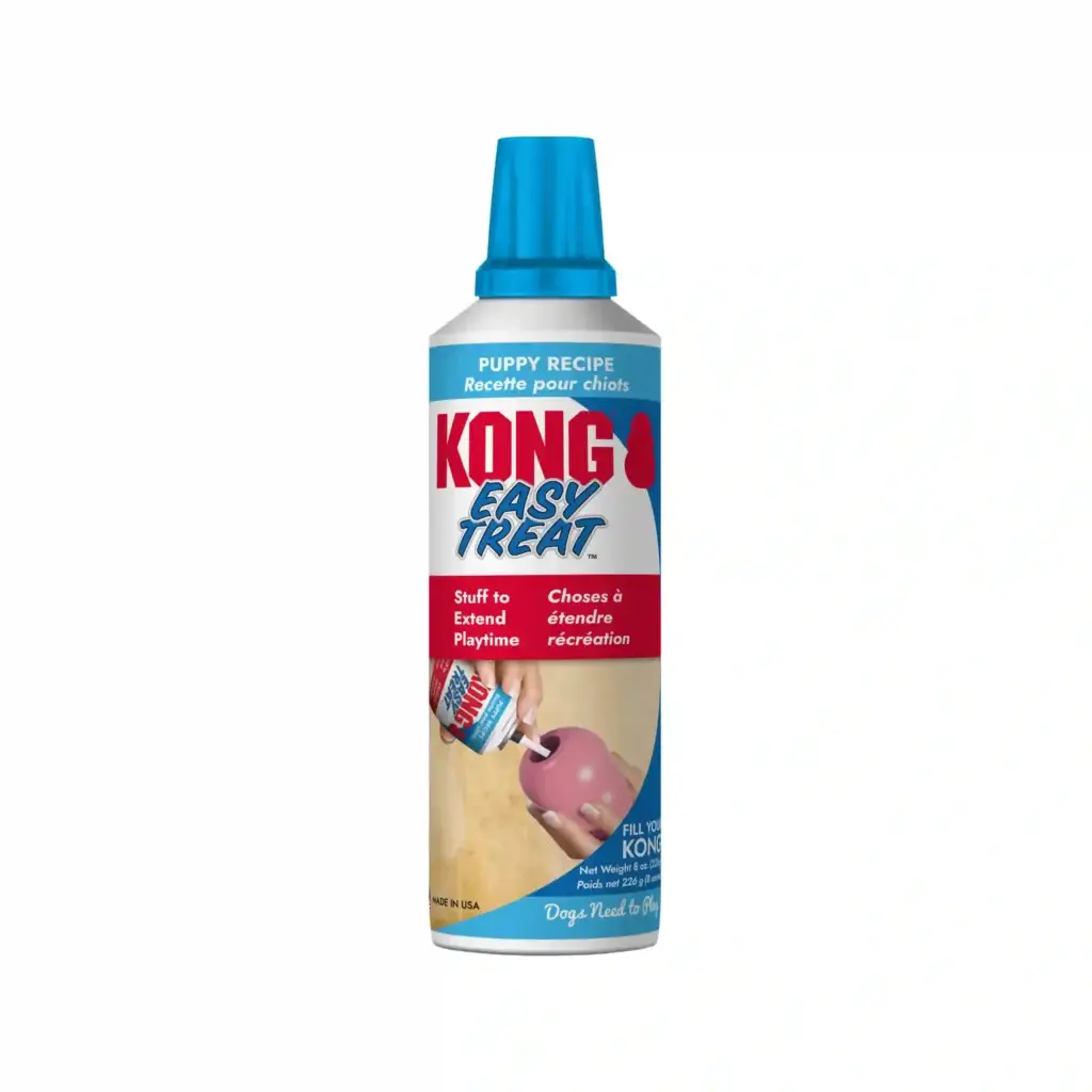 KONG Easy Treat Puppy Paste in 226g can with blue cap and label.
