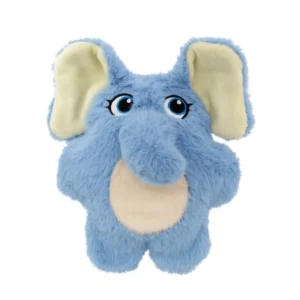 KONG Snuzzles Kiddos Elephant Dog Toy front view showing blue plush design with floppy ears and embroidered details