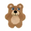 kong-snuzzles-kiddos-teddy-bear-dog-toy KONG Snuzzles Kiddos Teddy Bear Dog Toy front view showing brown plush design with embroidered eyes and smiling face