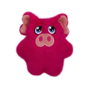 KONG Snuzzles Mini Pig Dog Toy front view showing pink plush design with embroidered eyes and nose