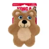 kong-snuzzles-kiddos-teddy-bear-dog-toy-packaged KONG Snuzzles Kiddos Teddy Bear Dog Toy in red KONG packaging with plush brown bear design
