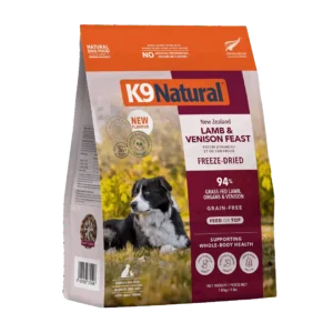 Front of K9 Natural Lamb & Venison Feast Freeze-Dried Dog Food 1.8 kg bag