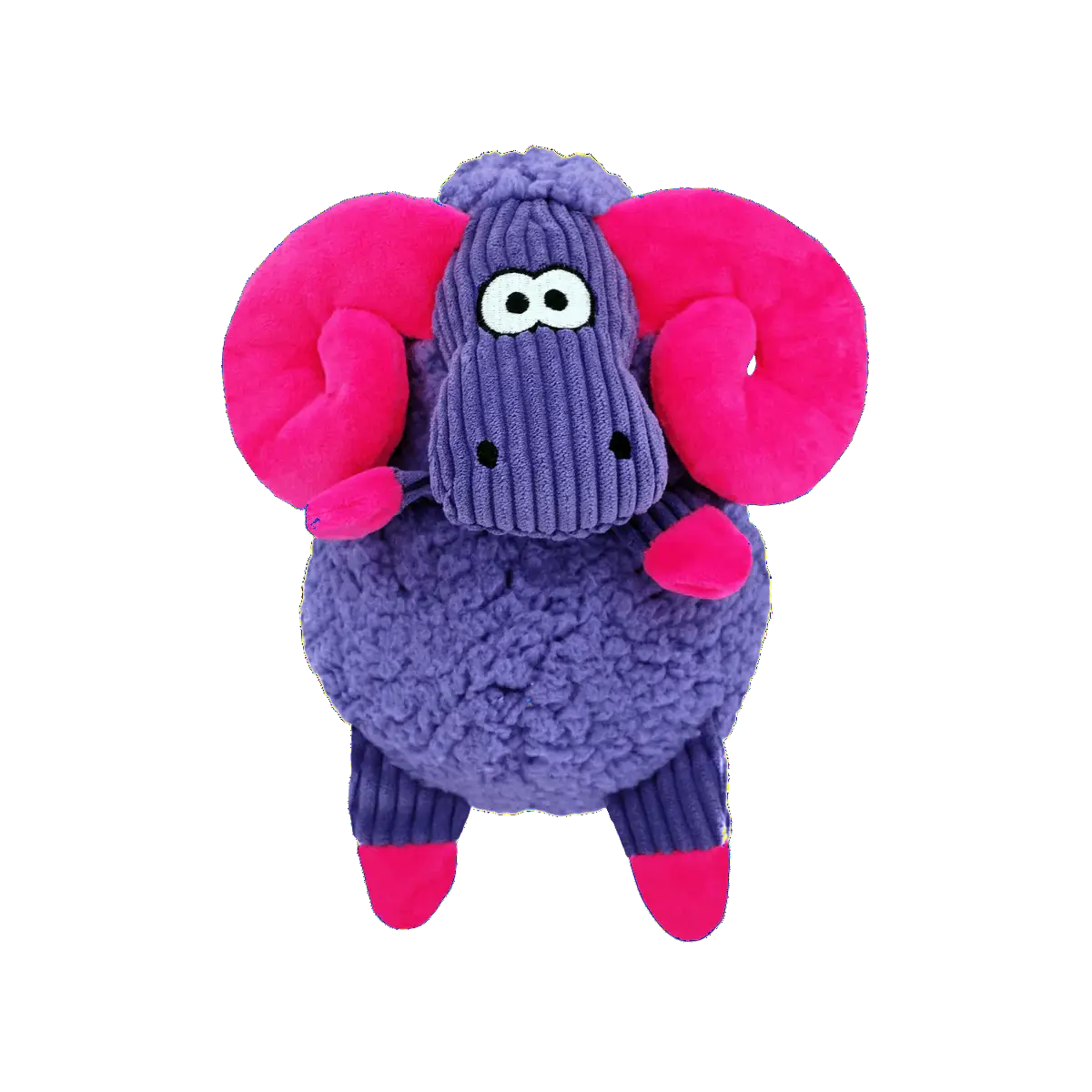 KONG Sherps Floofs Big Horn Medium purple plush toy with pink horns and corduroy details