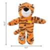 kong-wild-knots-tiger-size KONG Wild Knots Tiger dog toy with height and width measurements.