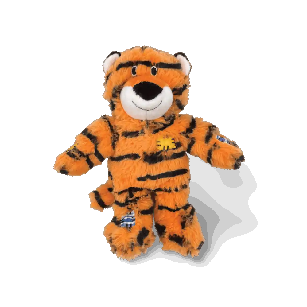 Plush KONG Wild Knots Tiger dog toy without packaging.
