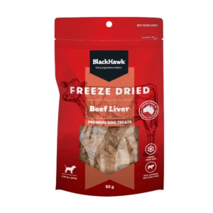 BlackHawk freeze dried beef liver dog treats 50g pouch