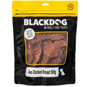 Blackdog Australian chicken breast dog treats in resealable 500g bag
