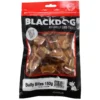 Blackdog Bully Bites Dog Treats 150g Pack Blackdog Bully Bites 150g bag showing assorted natural beef bully bites inside.
