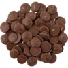 Blackdog Carob Drops Dog Treats – Loose Pieces A pile of chocolate-coloured carob button dog treats.