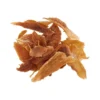 Blackdog Chicken Breast Dog Treats – Loose Pieces A pile of dried chicken breast dog treats showing their thin, natural fillet texture.