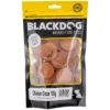 Blackdog Chicken Discs Dog Treats 150g Pack Blackdog Chicken Discs 150g bag displaying small round chicken discs inside the packaging.