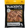 Blackdog Chicken Skewers Dog Treats 1kg Bag Blackdog 1kg bag of chicken skewers dog treats in yellow-and-black packaging.