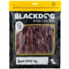 Blackdog Duck Jerky Dog Treats 1kg Pack Large 1kg bag of Blackdog Duck Jerky showing multiple dried duck strips through the packaging window.