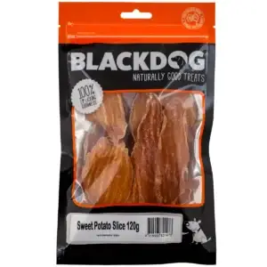 Blackdog sweet potato slice dog treats 120g resealable bag