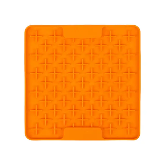 Orange LickiMat Mini Buddy enrichment lick mat