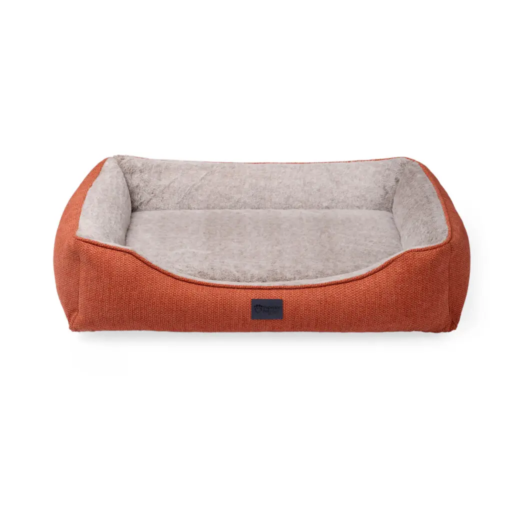Superior Ortho Haven dog bed showing raised sides and plush interior cushioning