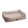 Neutral coloured Superior Ortho Haven dog bed shown from an angled perspective