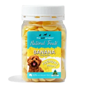 Dog Treats Yoghurt Drops Banana packaged in container