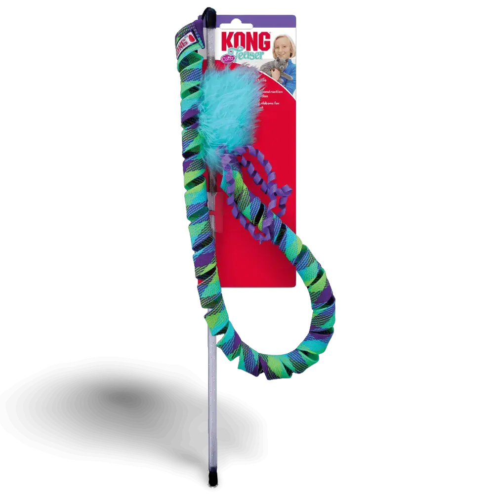 KONG Teaser Curlz cat toy packaging and product details